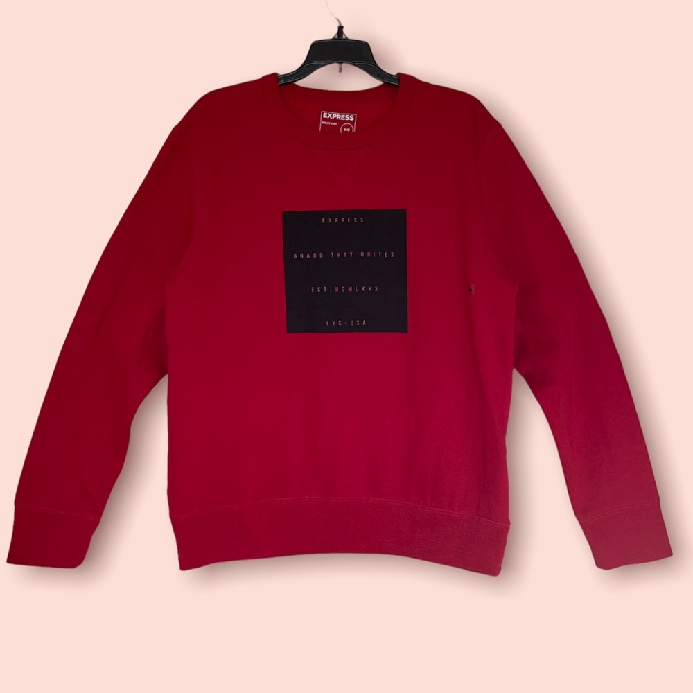 Express Men’s Quality + Fit RED Sweater (Medium)